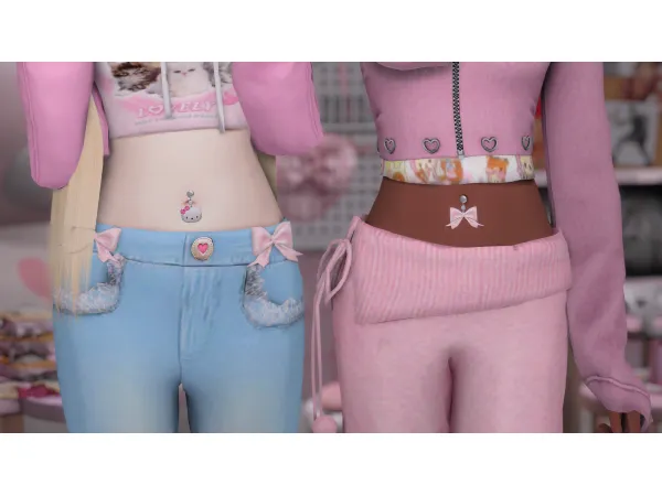 Alpha Belly Piercings by atomiclight - The Sims 4 Custom Content