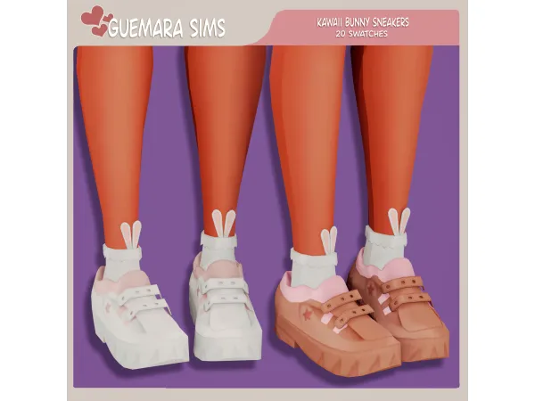 Alpha Kawaii Bunny Sneakers (Public now) by guemarasims - The Sims 4 Custom Content