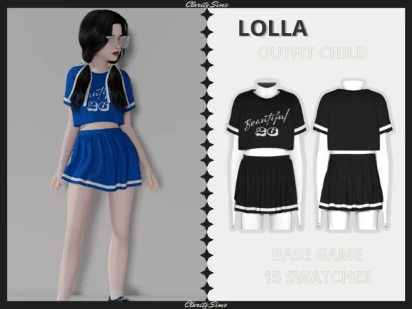 Alpha Lolla Outfit Child by clarity-sims - The Sims 4 Custom Content
