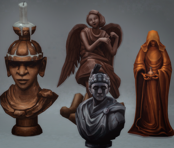 Alpha Busts Sculptures Vintage Thoughts Jennisims by simsfinds - The Sims 4 Custom Content