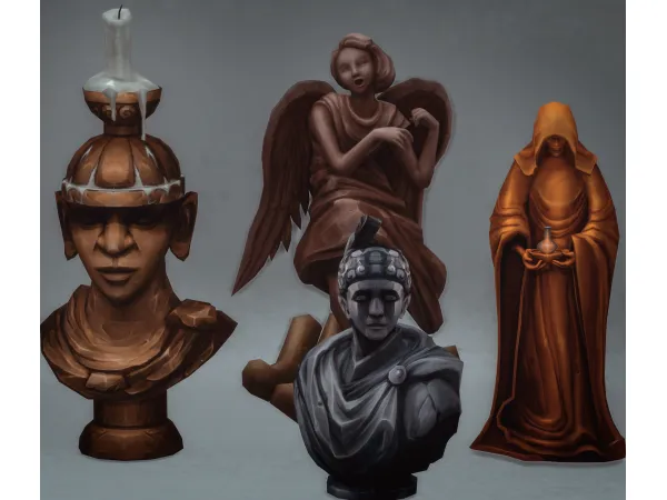 Alpha Busts Sculptures Vintage Thoughts Jennisims by Jennifer - The Sims 4 Custom Content
