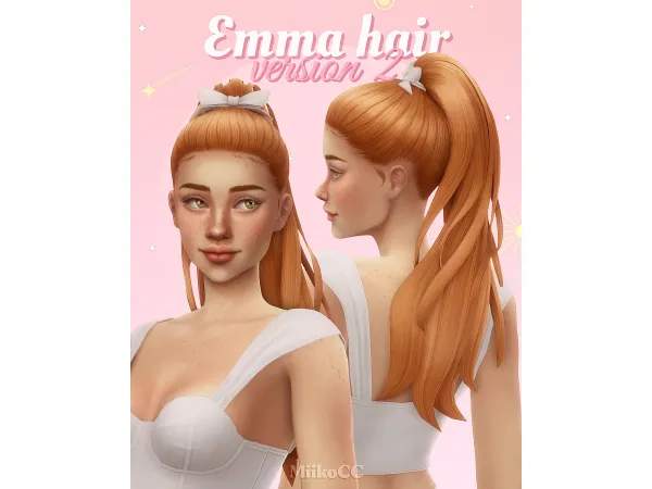 Maxis Match Emma hair version 2 by miikocc - The Sims 4 Custom Content
