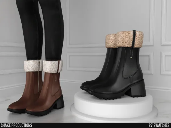 Alpha Leather Boots S022401 - The Sims 4 Custom Content