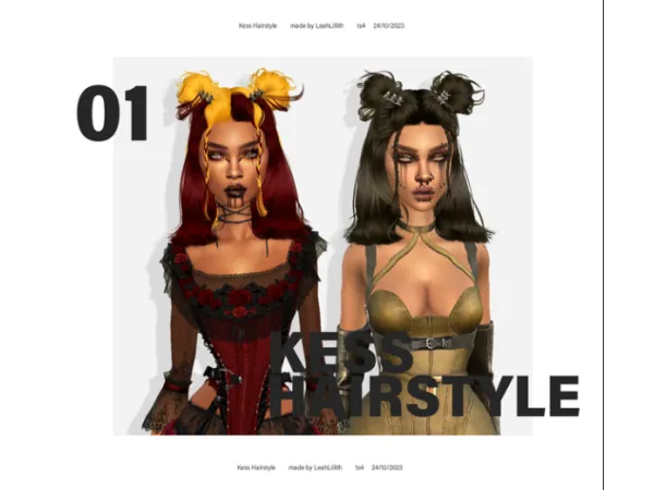 Alpha Kess Hairstyle Accessory by leahlillith - The Sims 4 Custom Content