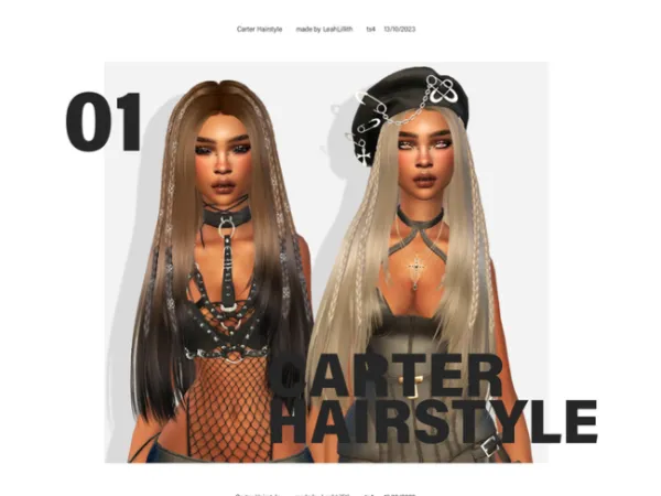 Alpha Carter Hairstyle accessory by leahlillith - The Sims 4 Custom Content