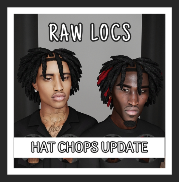 Alpha RAW LOCS HAT CHOPS UPDATE by simsfinds - The Sims 4 Custom Content