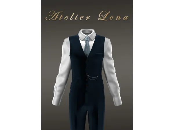 Alpha [Atelier Lena] Waistcoat Suit Set by atelierlena - The Sims 4 Custom Content