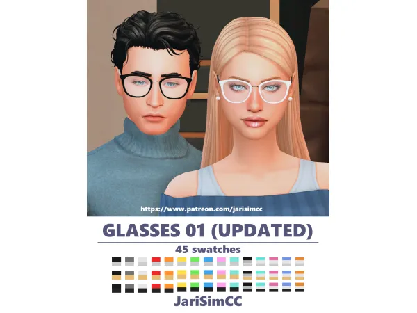 Mix JariSimCC Glasses 01 - The Sims 4 Custom Content