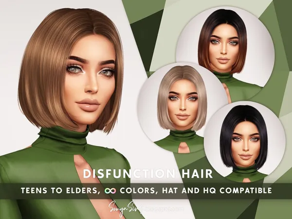 Alpha DISFUNCTION HAIR NOW PUBLIC by sonyasims - The Sims 4 Custom Content