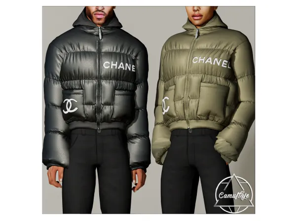 Alpha January Wonderland (MALE COLLECTION) CHANEL Puffer Jacket by camuflaje - The Sims 4 Custom Content