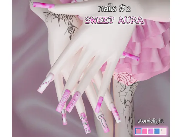 Alpha Nails 2 Sweet Aura early access by atomiclight - The Sims 4 Custom Content