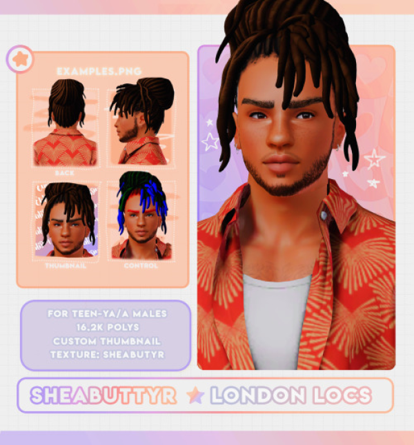 Sheabuttyr London Dreads by simsfinds - The Sims 3 Custom Content