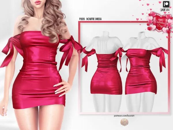 Alpha BOWTIE DRESS P205 (JAN 4) (Early Access) by busratr - The Sims 4 Custom Content