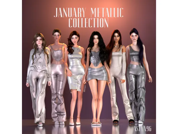 Alpha January 2024 Metallic Collection by astya96 - The Sims 4 Custom Content