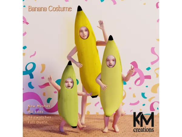 Mix [KM] Banana Costume - The Sims 4 Custom Content