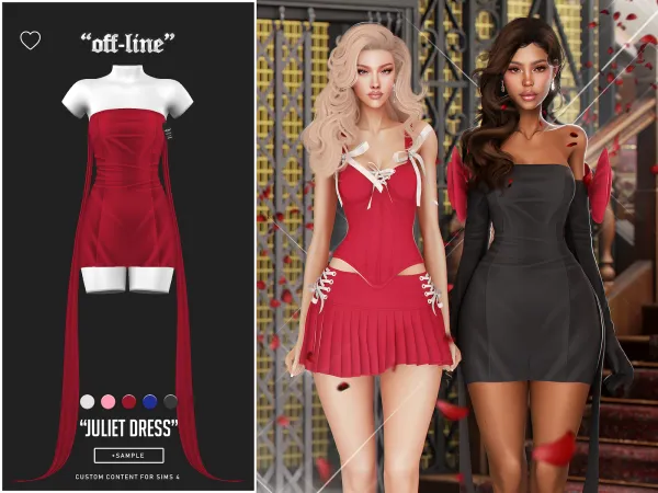 Mix off line Juliet dress (sample) - The Sims 4 Custom Content