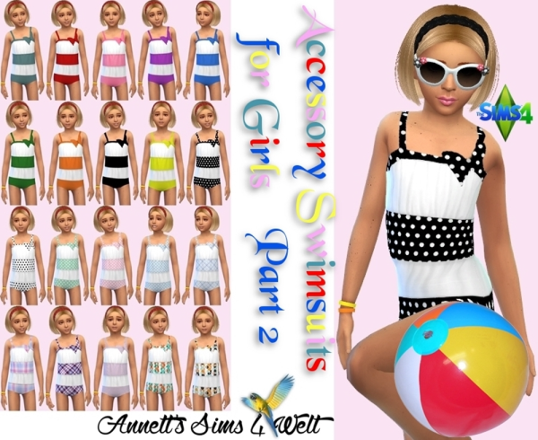 Maxis Match Accessory Swimsuits for Girls Part 2 by simsfinds - The Sims 4 Custom Content