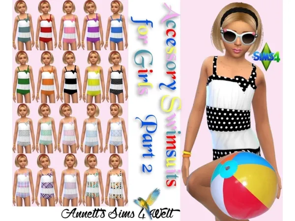 Maxis Match Accessory Swimsuits for Girls Part 2 by AnnettsSims4Welt - The Sims 4 Custom Content