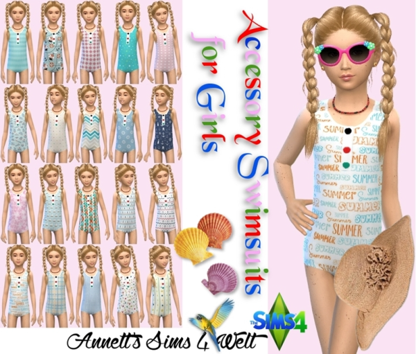 Maxis Match Accessory Swimsuits for Girls by simsfinds - The Sims 4 Custom Content