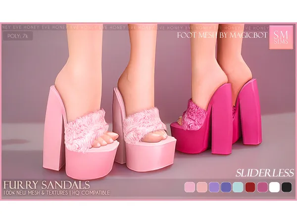 Alpha HONEY Furry Sandals by smsims - The Sims 4 custom content