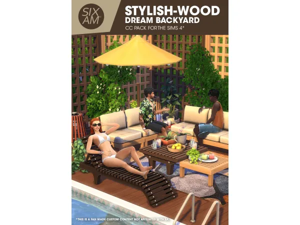 Maxis Match Stylish Wood Dream Backyard ( Pack for ) by sixamcc - The Sims 4 Custom Content
