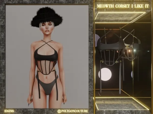 Mix MEOWTH CORSET by polygoncouture - The Sims 4 custom content