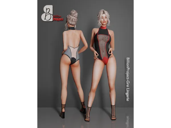 Alpha BillionProject Gre Lingerie by Billionproject - The Sims 4 Custom Content