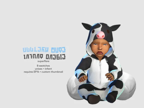 Maxis Match Udderly Cute Onesie by superflarecc - The Sims 4 Custom Content