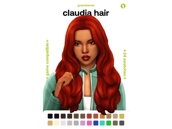 Maxis Match claudia hair greenllamas - The Sims 4 Custom Content