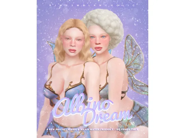 Mix ALBINO DREAM Set Of Genetics by sims3melancholic - The Sims 4 Custom Content