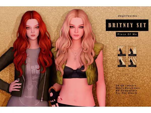 Maxis Match BRITNEY SET Piece of Me by daylifesims - The Sims 4 Custom Content