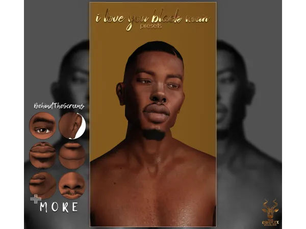 Alpha I LOVE YOU BLACK MAN 12 PRESETS - The Sims 4 Custom Content