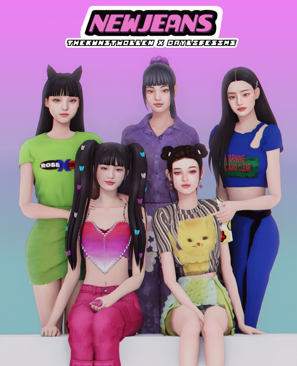 Maxis Match NEW JEANS TheKunstwollen Daylifesims Collab by simsfinds - The Sims 4 Custom Content