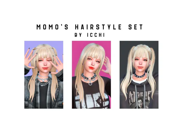Maxis Match Momo's Hairstyle Sets by icchisims - The Sims 4 Custom Content