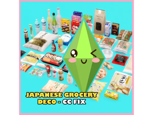 Alpha FIX Japanese Grocery Items by channel4sims - The Sims 4 Custom Content