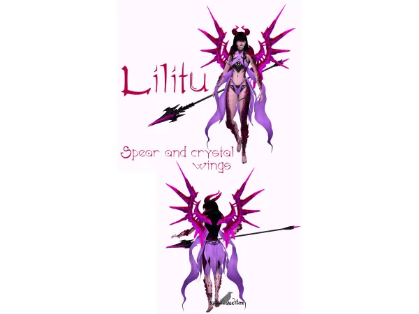 Alpha Lilitu wings and spear by natalia_auditore - The Sims 4 Custom Content