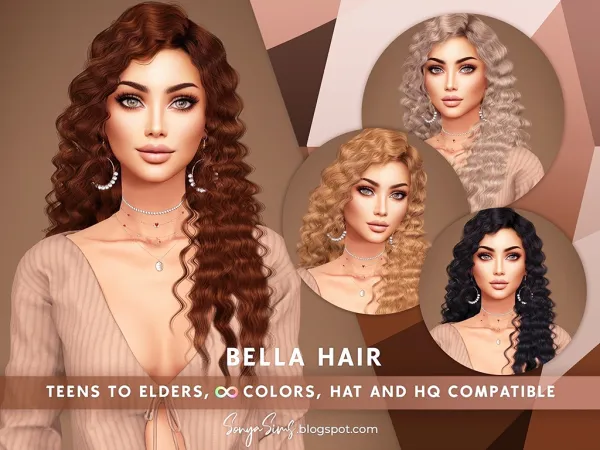 Alpha Bella Hair NOW FREE by sonyasims - The Sims 4 Custom Content