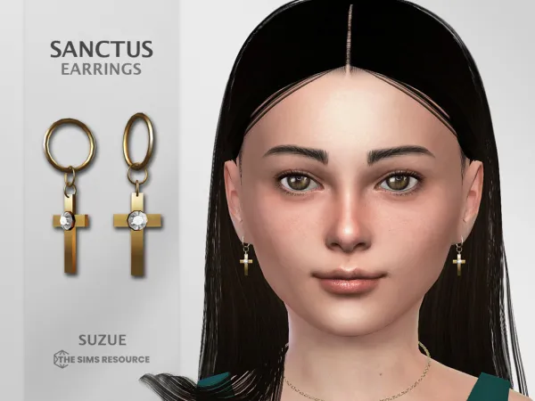Alpha Sanctus Earrings Child - The Sims 4 Custom Content