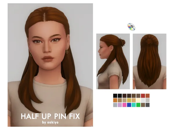 Maxis Match Crystal Creations Half up Pin Fix by oakiyo - The Sims 4 Custom Content