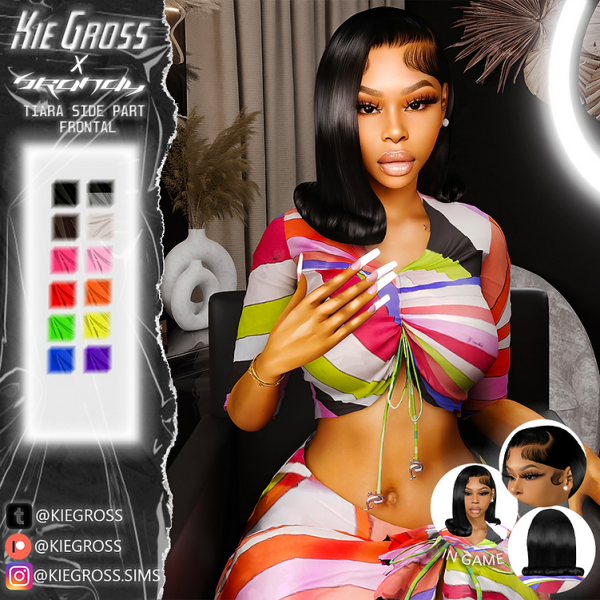 Alpha Kiegross X Branndysims Tiara Hair by simsfinds - The Sims 4 Custom Content