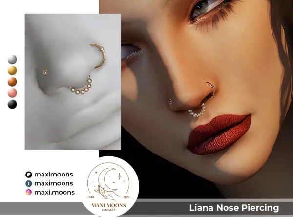 Alpha Liana Nose Piercing - The Sims 4 Custom Content