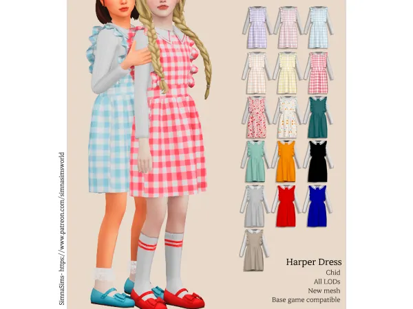 Alpha Harper Child Dress by simnasimsworld - The Sims 4 Custom Content