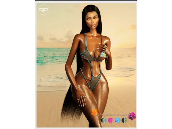 Alpha BRANDY x PLASTIC The Island Gyal Collection by wrldPLASTIC - The Sims 4 Custom Content