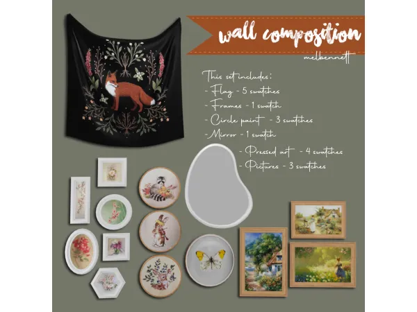 Mix Wall Composition Collection - The Sims 4 Custom Content