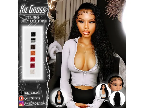 Alpha cyiarra hair by kiegrosssims - The Sims 4 Custom Content