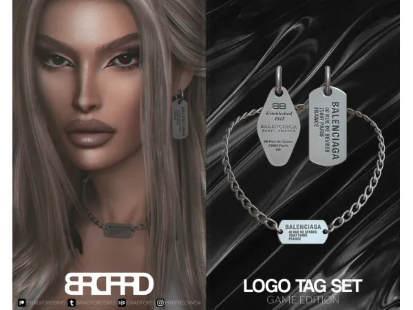 Alpha LOGO TAG SET GAME EDITION by bradfordsims - The Sims 4 Custom Content