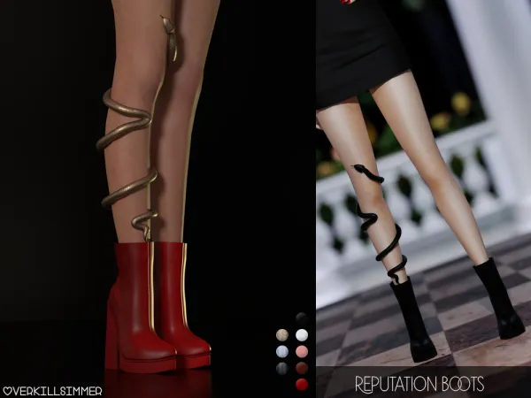 Alpha Reputation boots - The Sims 4 Custom Content