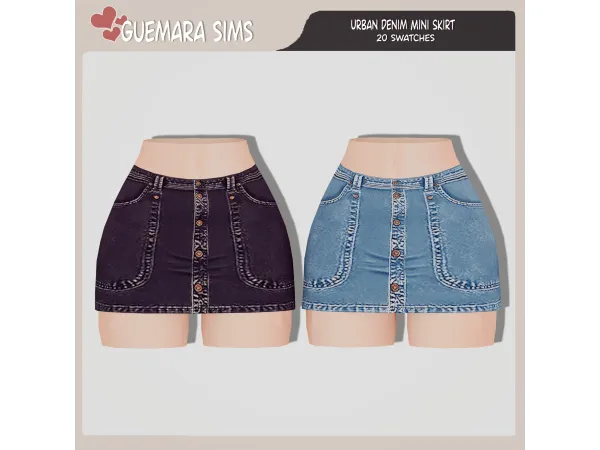 Alpha Urban Denim Mini Skirt (Public now) by guemarasims - The Sims 4 Custom Content