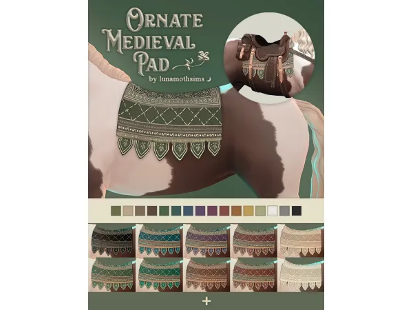 Mix 41884521135631 Ornate Medieval Saddle Pad 41884521135631 by lunamothsims - The Sims 4 Custom Content