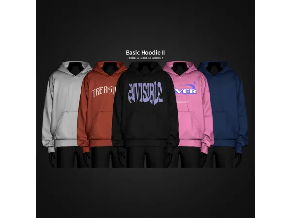 Alpha Basic Hoodie II by gorillax3 - The Sims 4 Custom Content